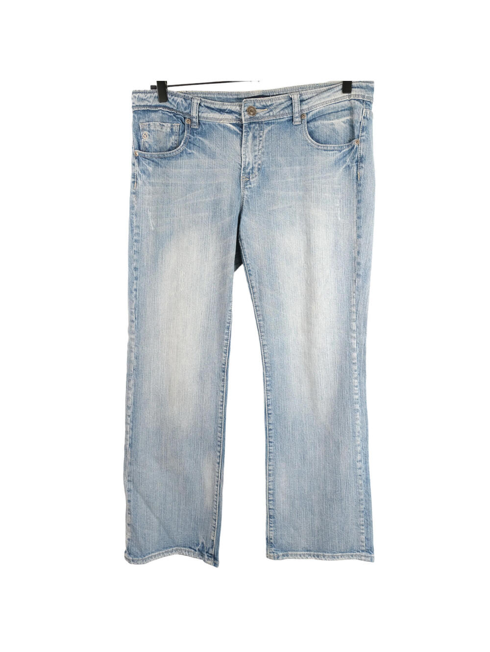 Vigold Womens 13 Wide Leg Boot Cut Faded Light Wash Jeans